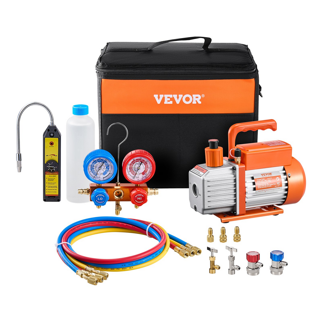 Bomba de vacío y manómetro para aire acondicionado | VEVOR