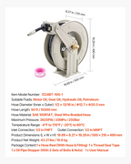 Carrete de manguera de aceite CYRGJPDDK5 | VEVOR