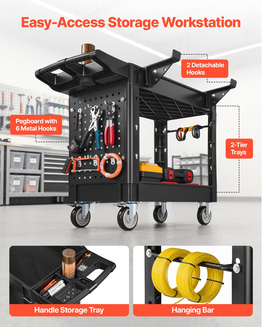 Carro utilitario, capacidad de 250 kg DXFSSYTCDX | VEVOR