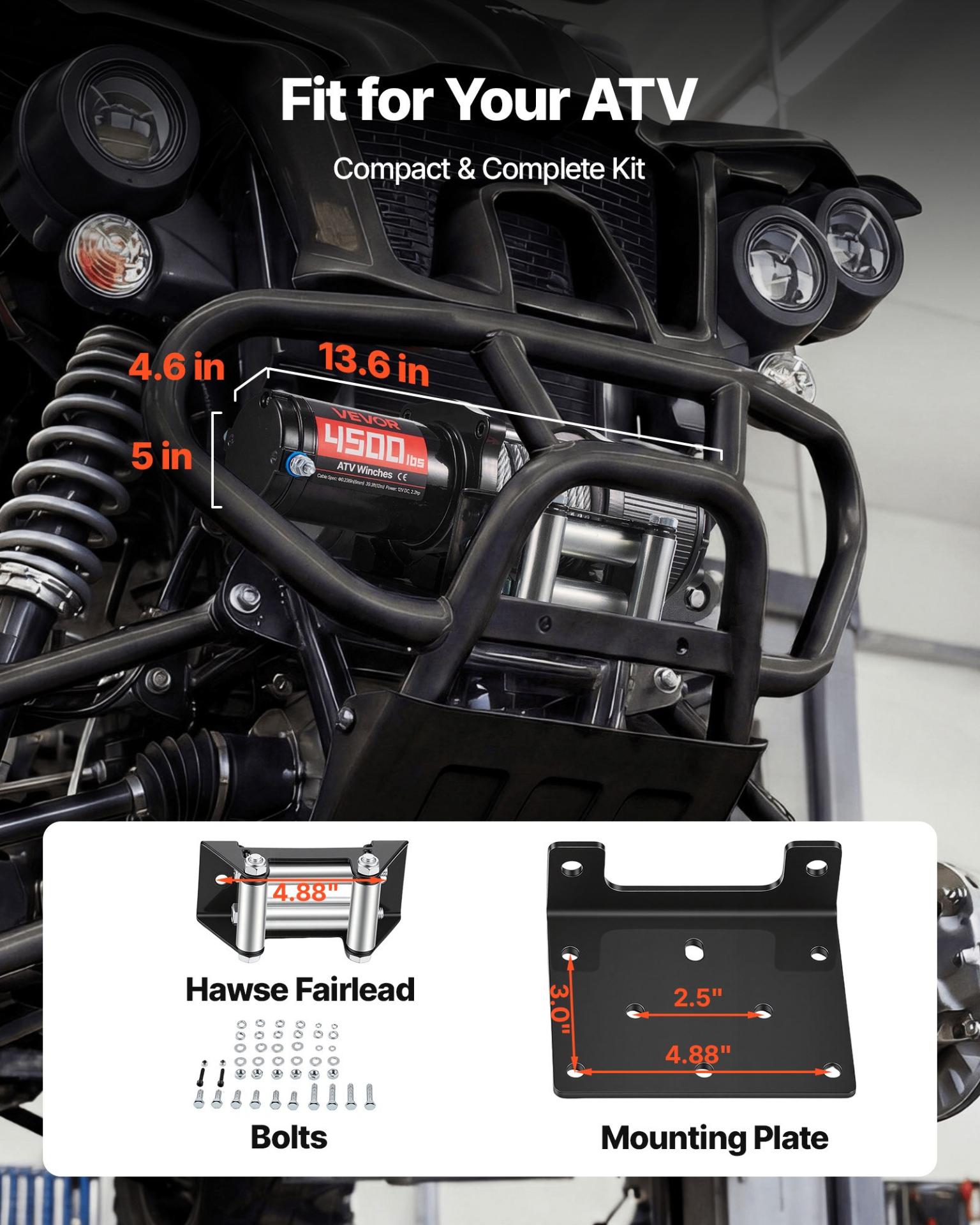 Cabrestante eléctrico de 4500 lbs | VEVOR