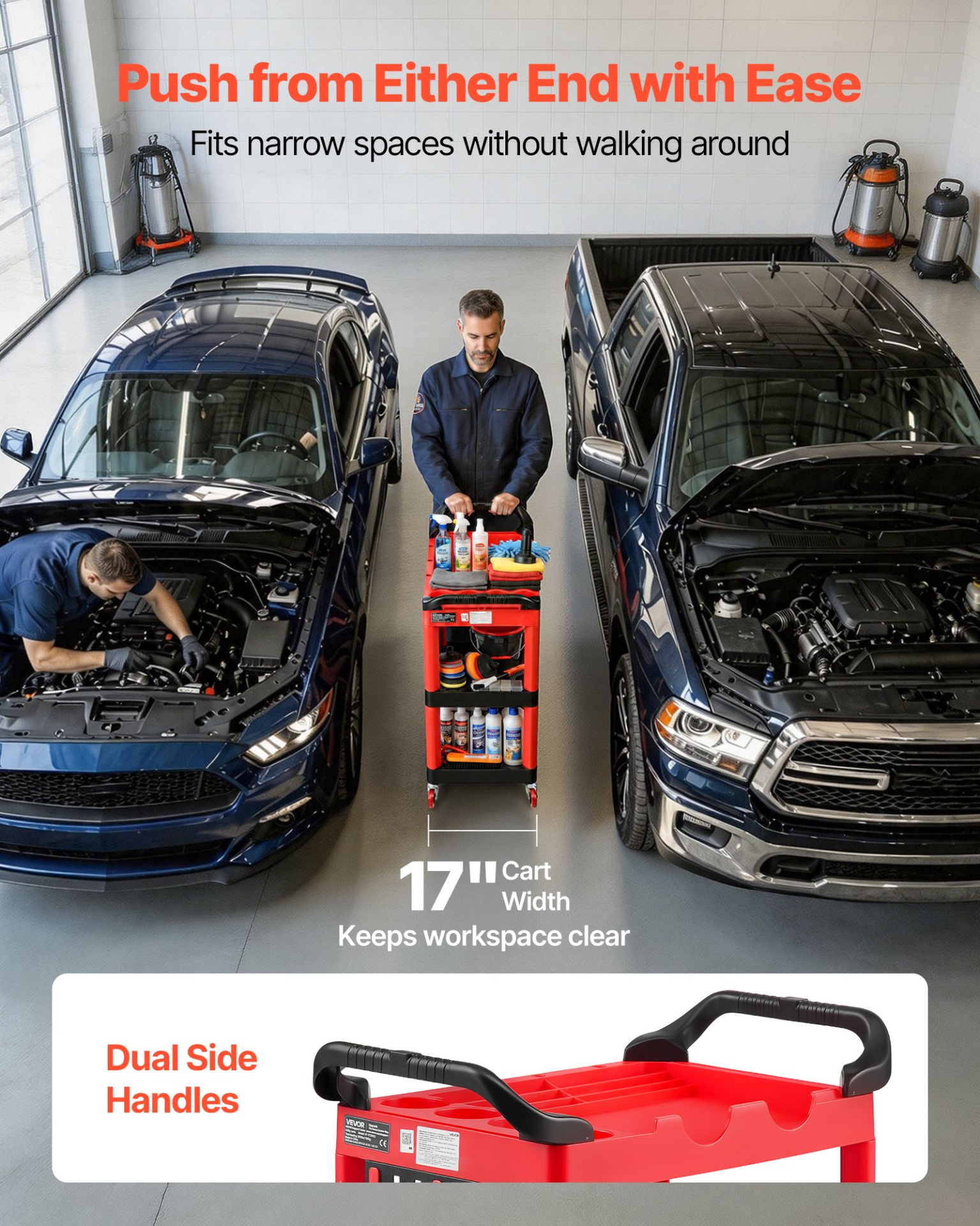 Carro utilitario, capacidad de 136 kg (300 lbs) SXFSSYTCBK | VEVOR