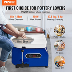 Torno de alfarería, 450 W, 28 cm (11 pulgadas) | VEVOR