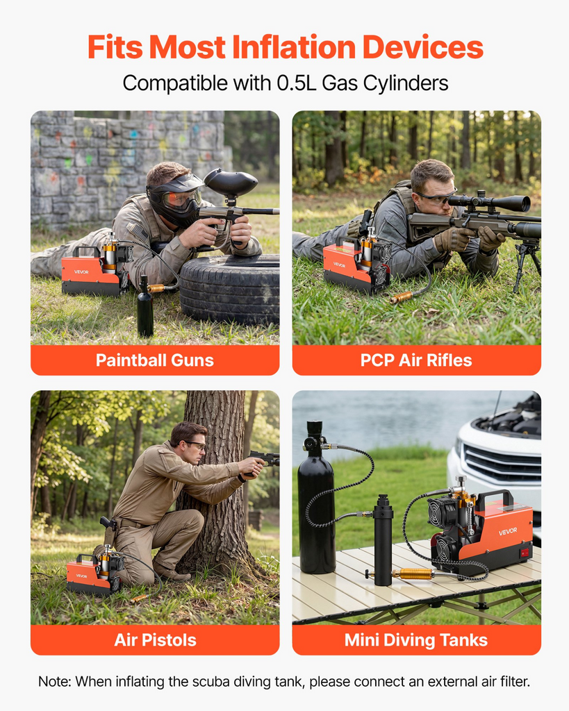 Compresor de aire PCP 4500PSI, 250W DC12V/AC120V