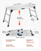 Plataforma de trabajo plegable, 23 a | VEVOR