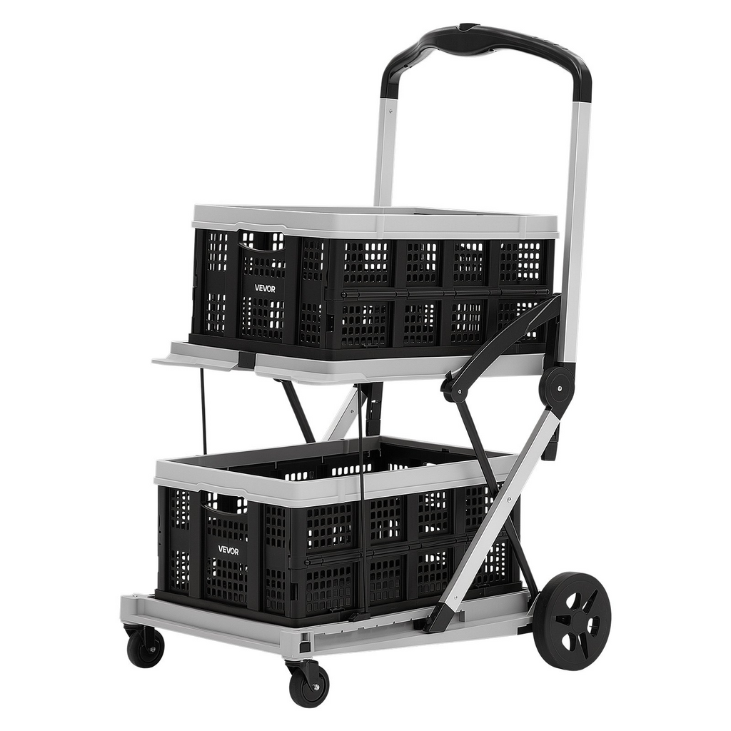 Carrito de compras plegable con ruedas, capacidad de 90 kg