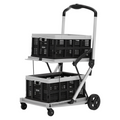Carrito de compras plegable con ruedas, capacidad de 90 kg