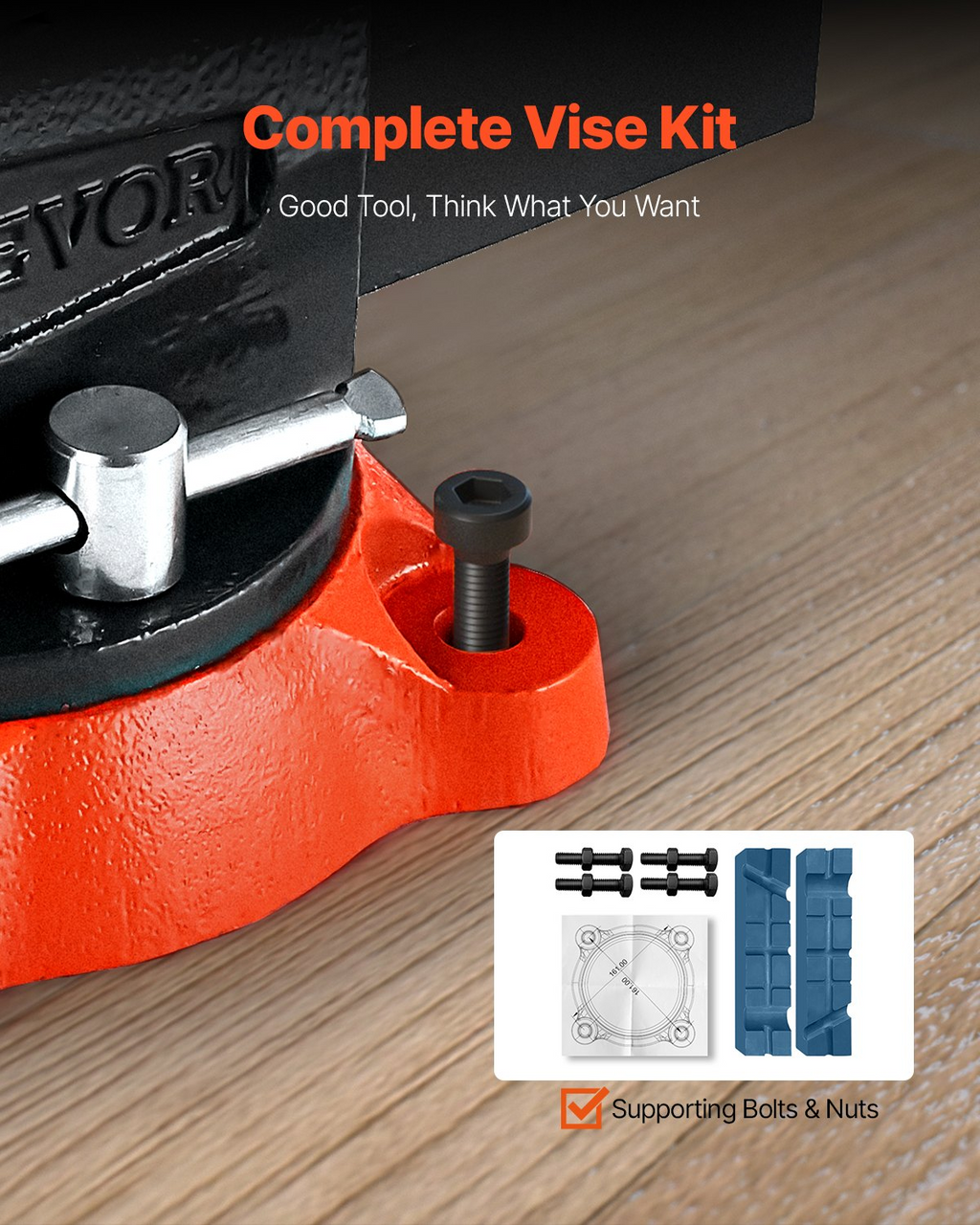 Tornillo de banco, mordaza de 14 cm | VEVOR