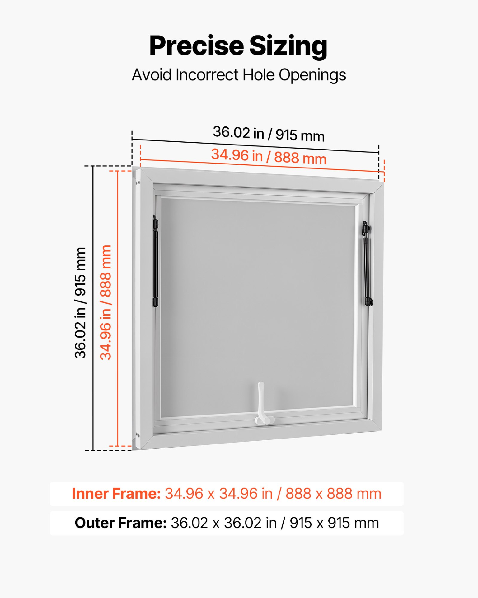 Ventana de servicio de 36x36 pulgadas con marco | VEVOR