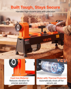 Torno para madera de 1/2 HP, 10" x 18" | VEVOR