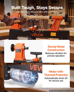 Torno para madera de 3/4 HP, 12" x 18" | VEVOR