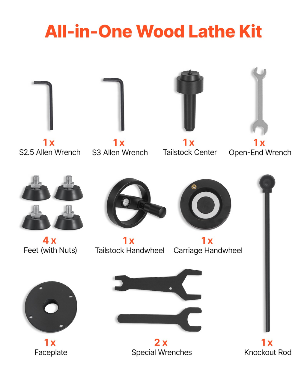 Torno para madera de 3/4 HP, 12" x 18" | VEVOR