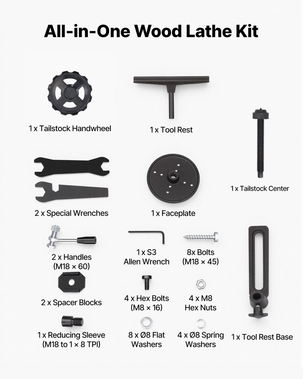 Torno para madera de 1/2 HP, 14" x 40" | VEVOR