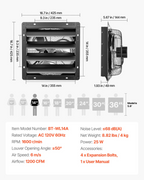 Ventilador extractor de pared de 14 pulgadas | VEVOR
