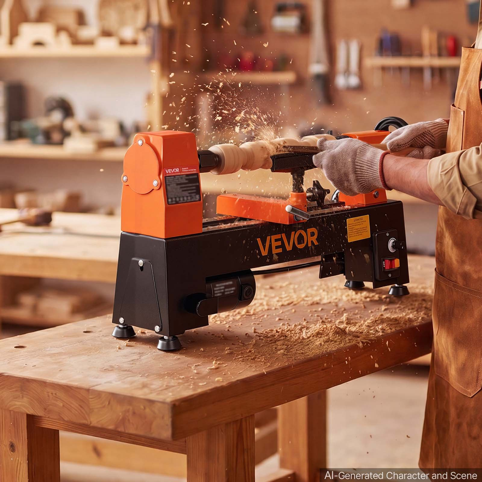 Torno para madera de 1/3 HP, 8" x 13" | VEVOR