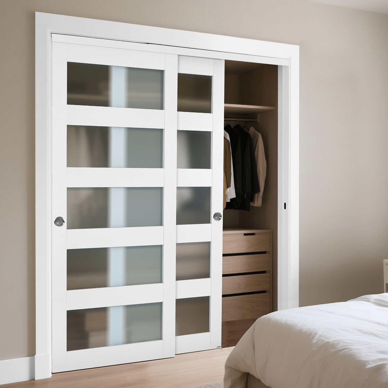 Puerta corrediza para armario, 60" (doble 31") x 80" | VEVOR