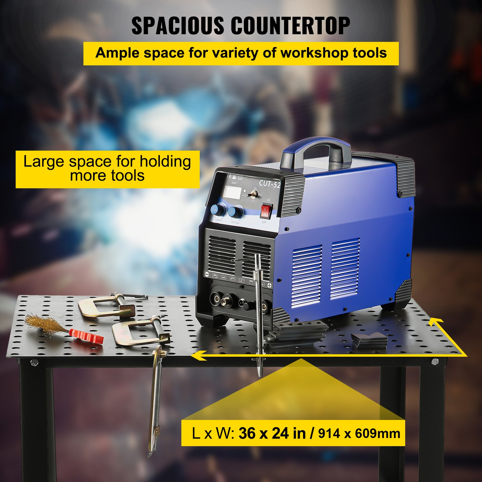 Mesa de soldadura de 36" x 24", capacidad de 800 libras | VEVOR