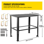 Mesa de soldadura de 36" x 24", capacidad de 800 libras | VEVOR