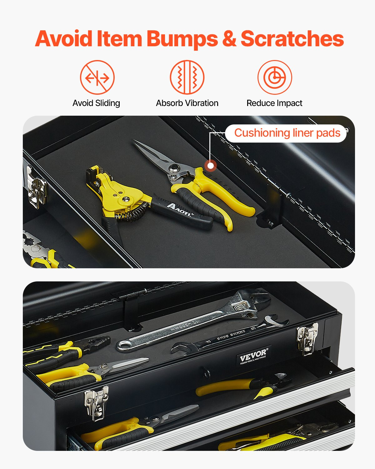 Caja de herramientas metálica, 52 cm | VEVOR