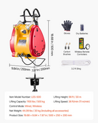 Cabrestante eléctrico 2 en 1, capacidad de 1100 lb | VEVOR