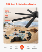 Ventilador de techo de 182 cm con luz | VEVOR