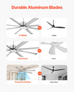 Ventilador de techo de 72 pulgadas con luz | VEVOR