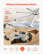 Ventilador de techo de 72 pulgadas con luz | VEVOR