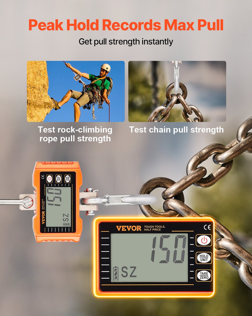 Balanza digital para grúa, 1000 kg (2200 lbs) | VEVOR