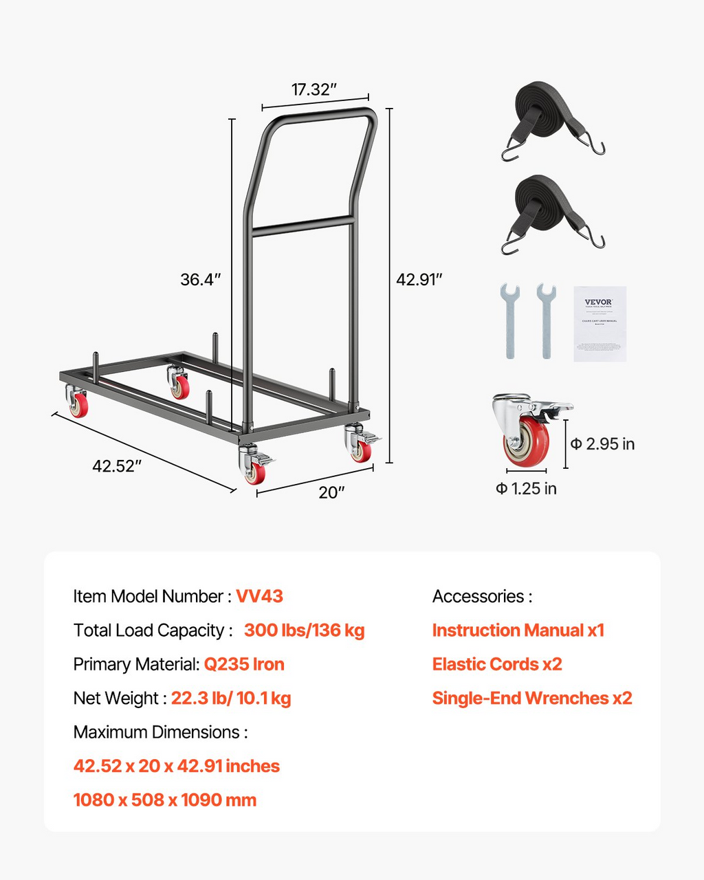 Estante plegable para sillas, capacidad de 136 kg (300 lb) | VEVOR