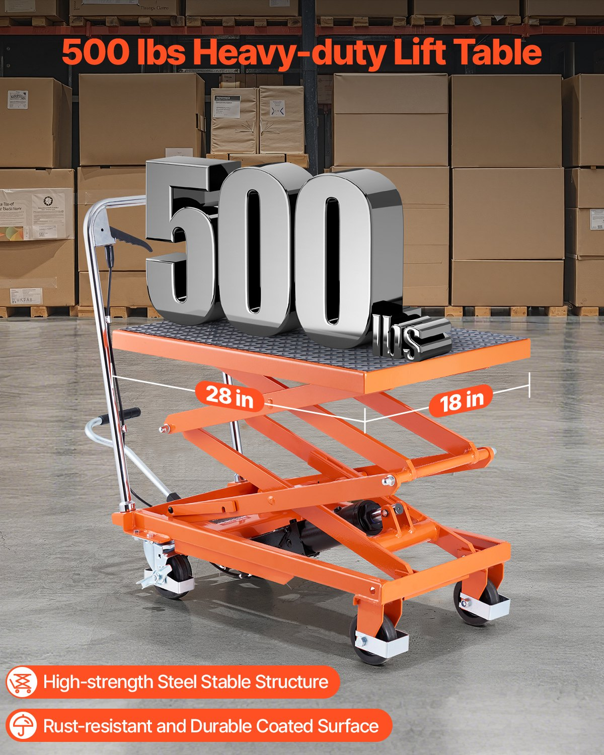 Mesa elevadora hidráulica, capacidad de 227 kg | VEVOR