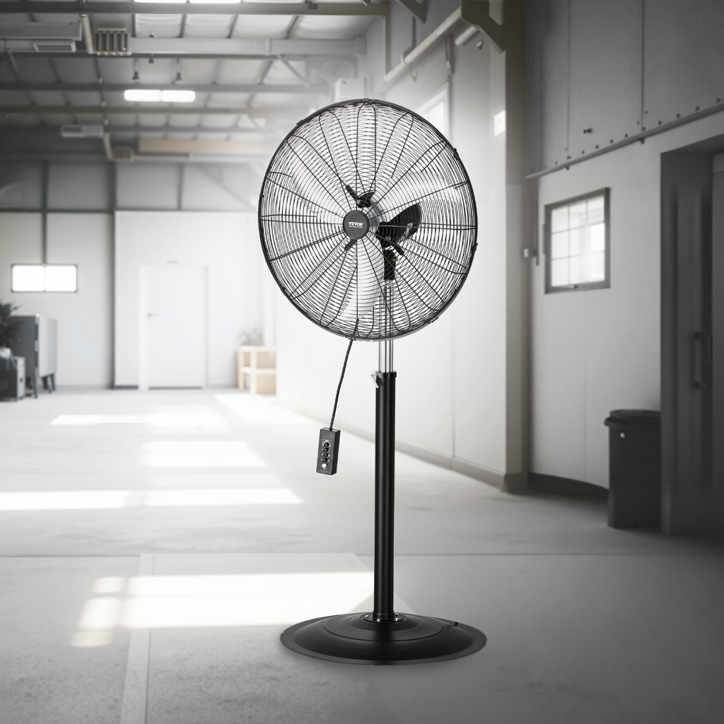 Ventilador de pedestal industrial, 24 pulgadas | VEVOR