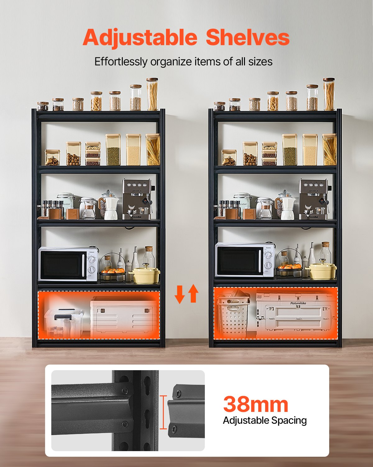Estanterías de almacenamiento, 907 kg (2000 lbs), 45,7 cm | VEVOR