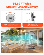 Ventilador de pedestal industrial, 76 cm (30 pulgadas) | VEVOR