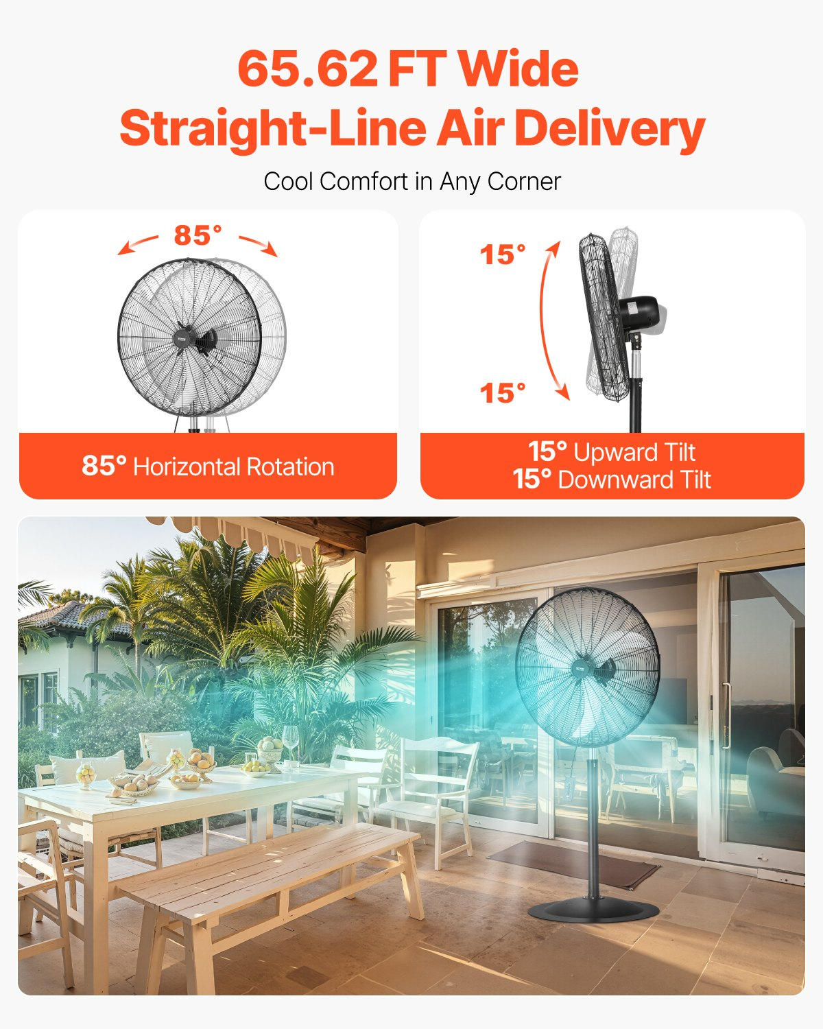 Ventilador de pedestal industrial, 76 cm (30 pulgadas) | VEVOR