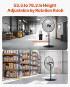 Ventilador de pedestal industrial, 76 cm (30 pulgadas) | VEVOR