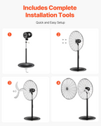 Ventilador de pedestal industrial, 76 cm (30 pulgadas) | VEVOR