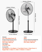 Ventilador de pedestal industrial, 20 pulgadas | VEVOR
