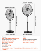 Ventilador de pedestal industrial | VEVOR