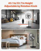 Ventilador de pedestal industrial, 18 pulgadas | VEVOR