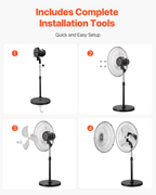 Ventilador de pedestal industrial, 18 pulgadas | VEVOR