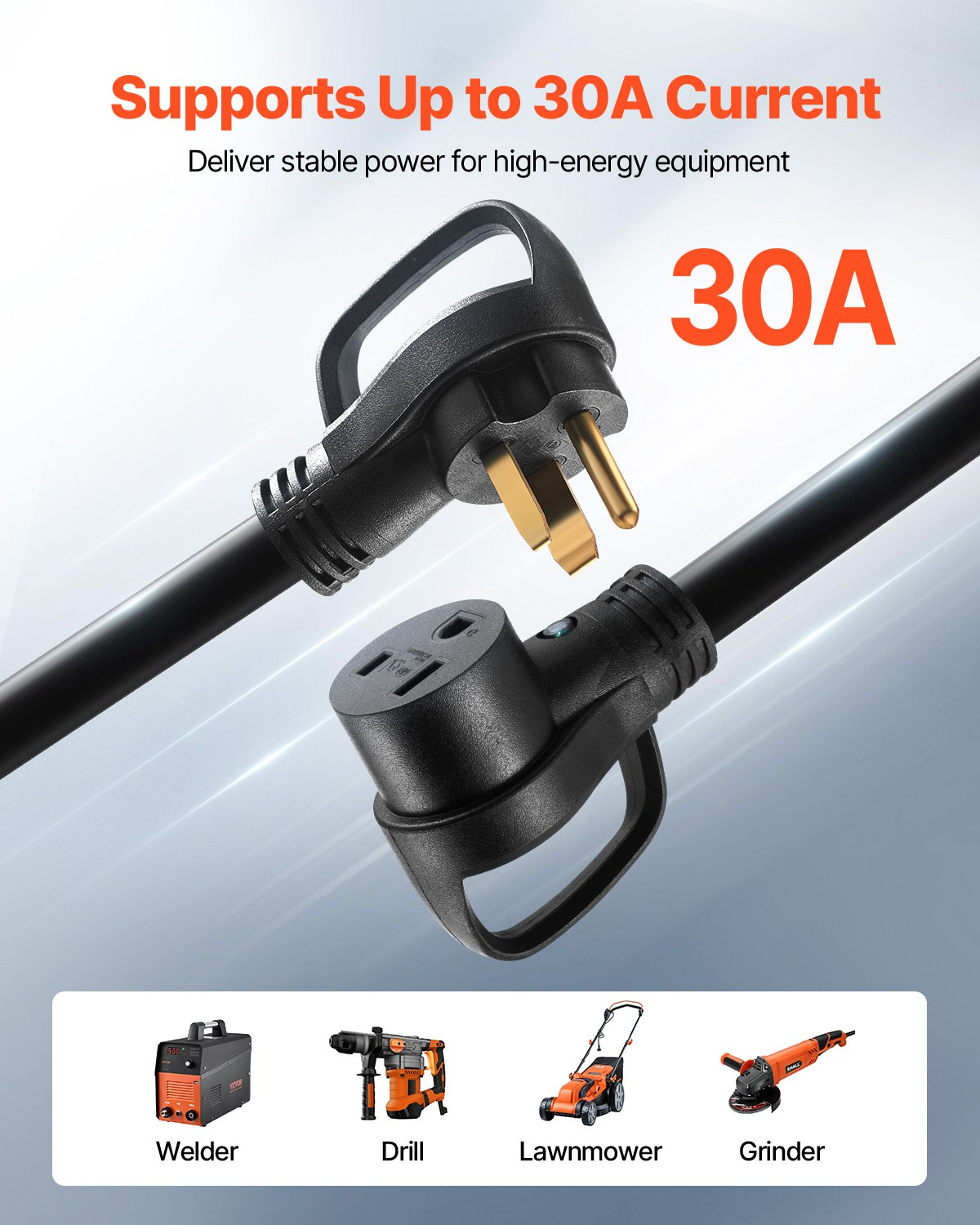 Cable de extensión para generador de 30 amperios | VEVOR