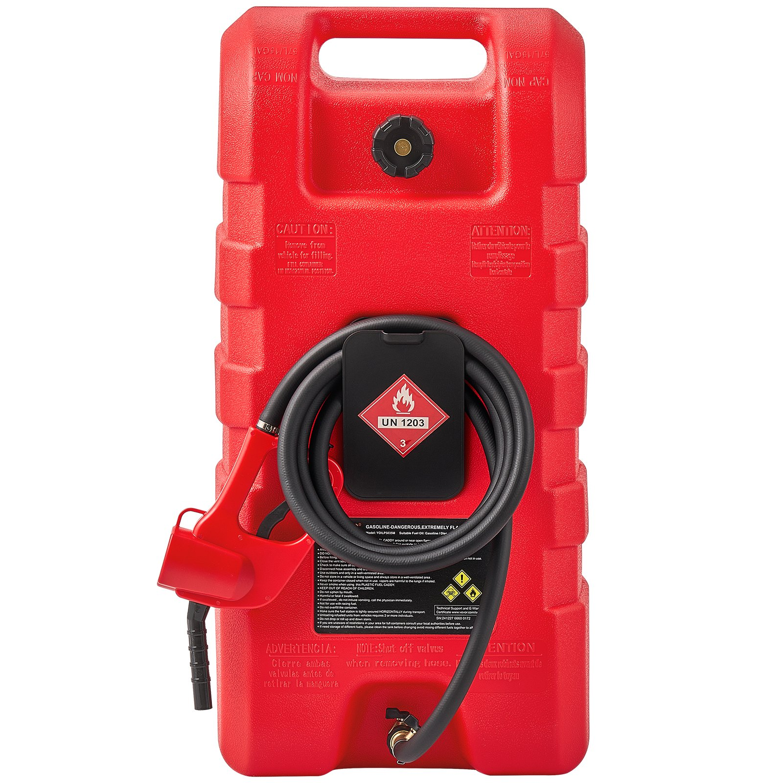 Tanque de combustible portátil de 15 galones con modos | VEVOR