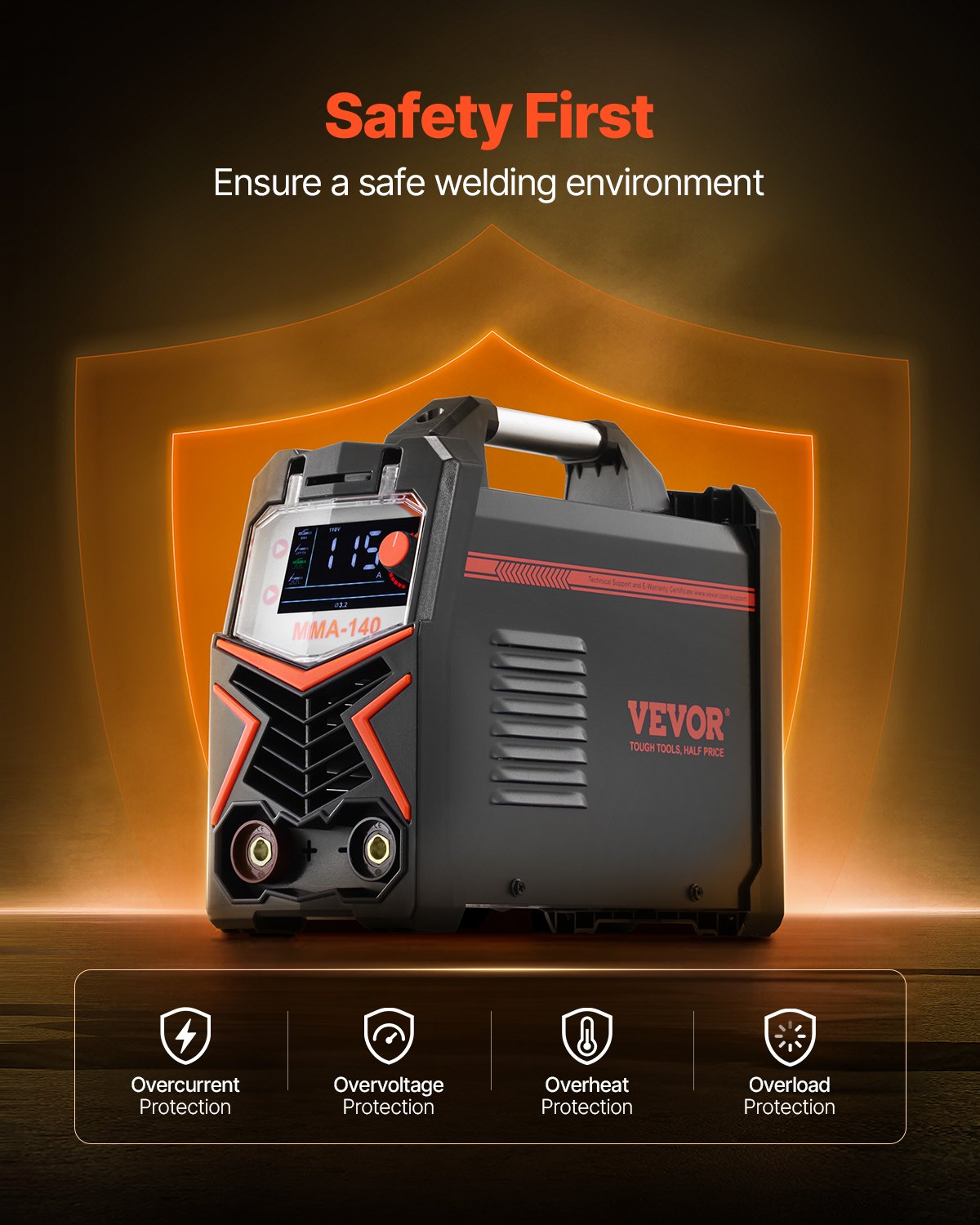 Soldadora MMA, 140 A, 4 en 1, 110 y 220 V | VEVOR