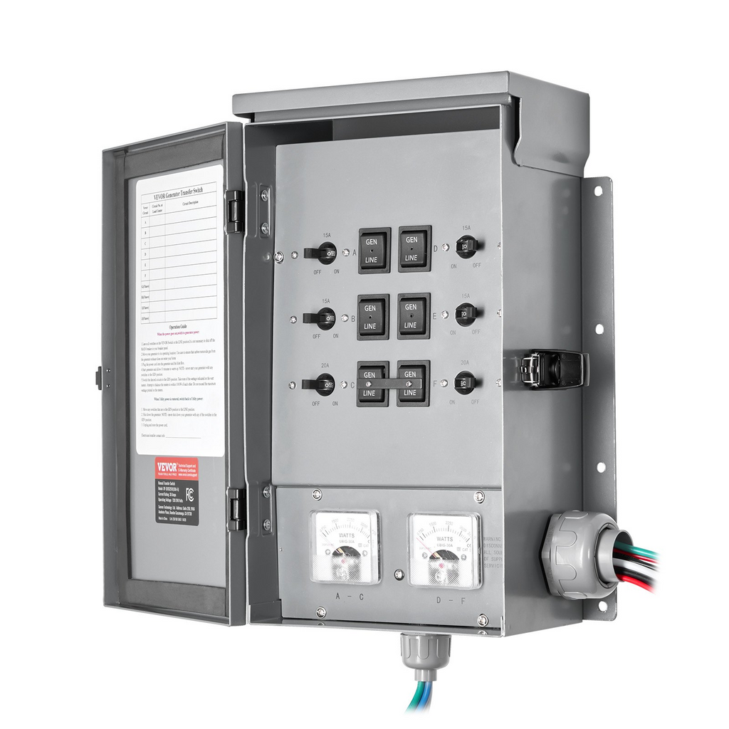 Interruptor de transferencia manual, 30 amperios | VEVOR
