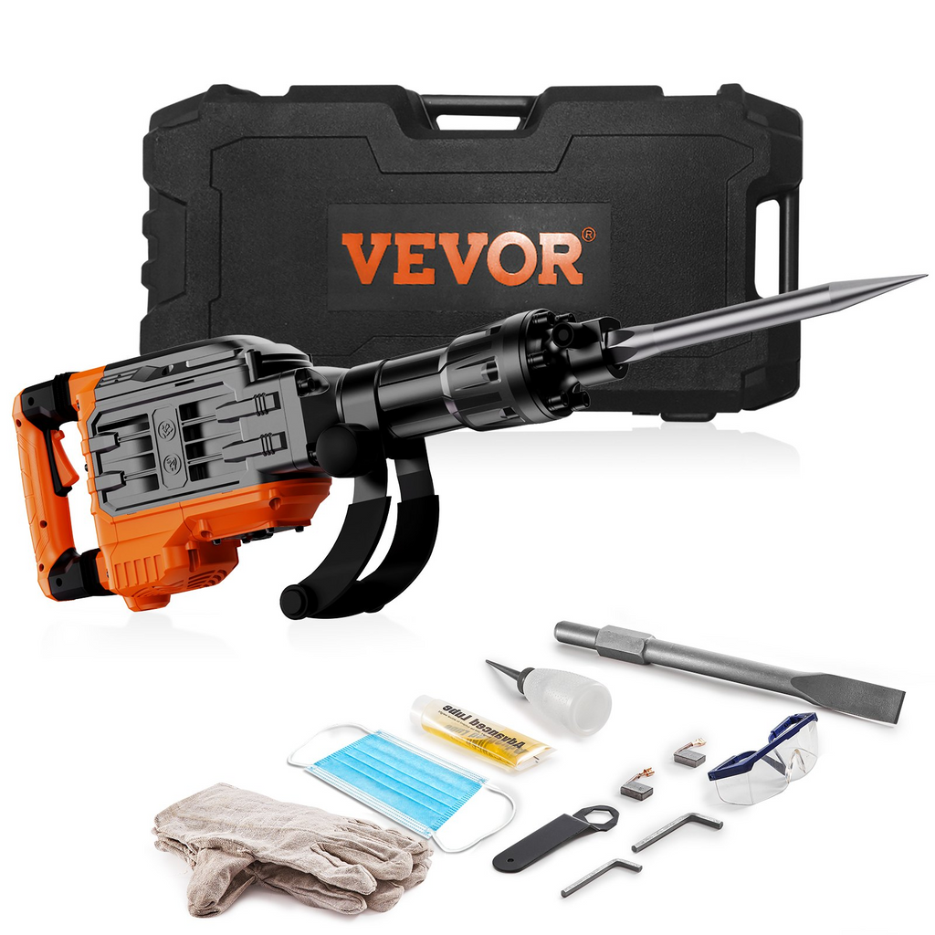 Martillo de demolición de 3500 W, 2 cinceles 1900 BPM | VEVOR