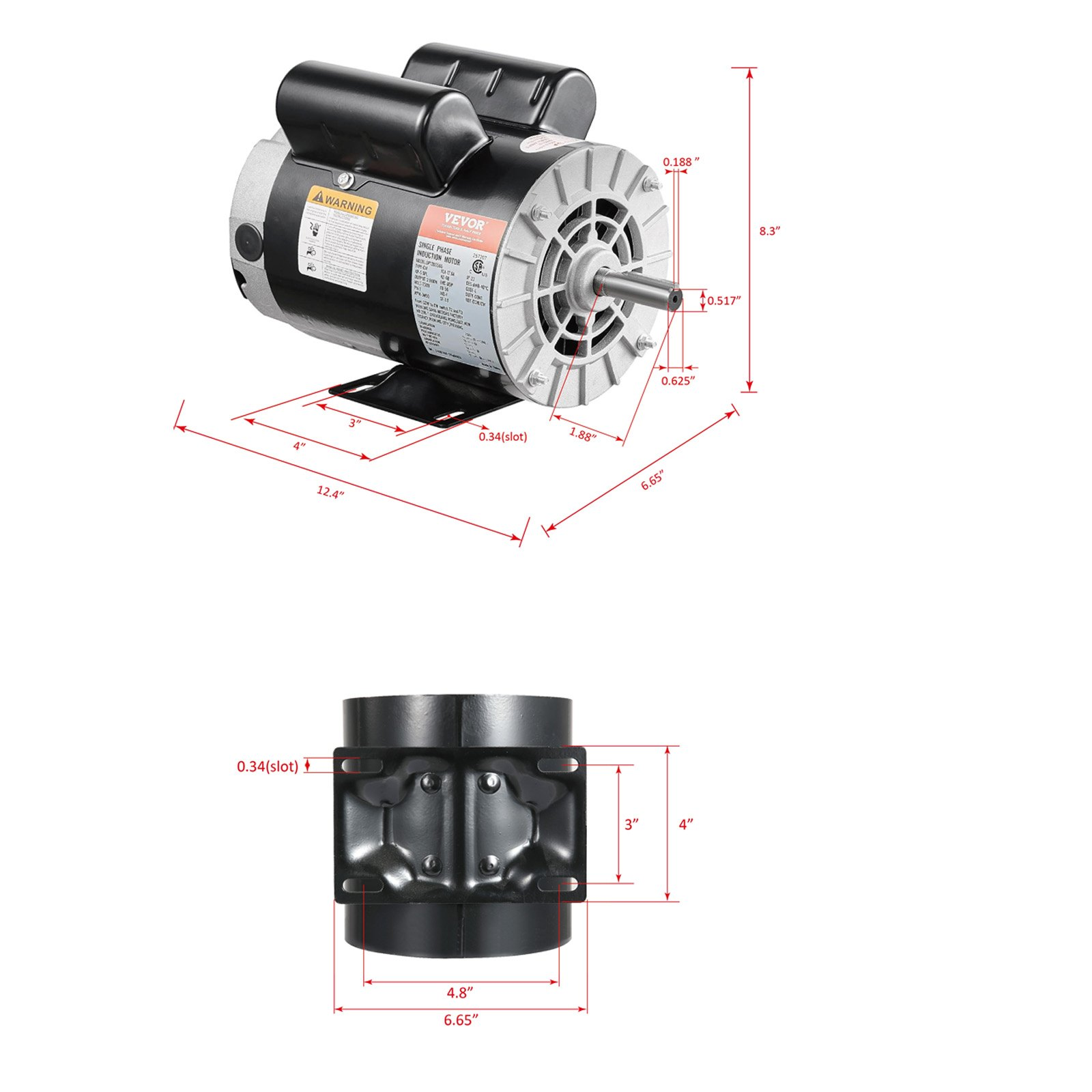 Motor compresor de aire de 3, 7 HP | VEVOR