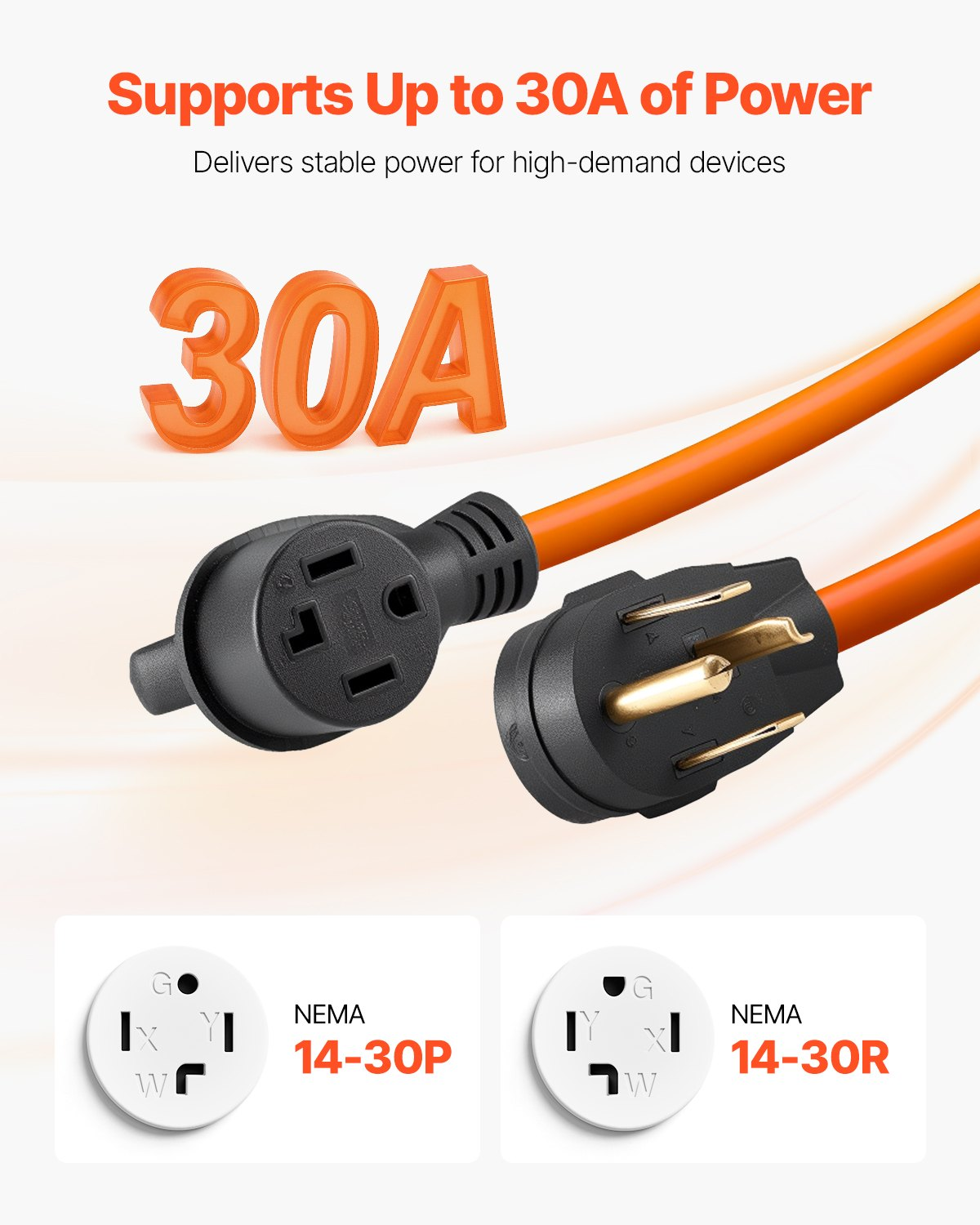 Cable de extensión para secadora de 15 metros (50 pies) | VEVOR