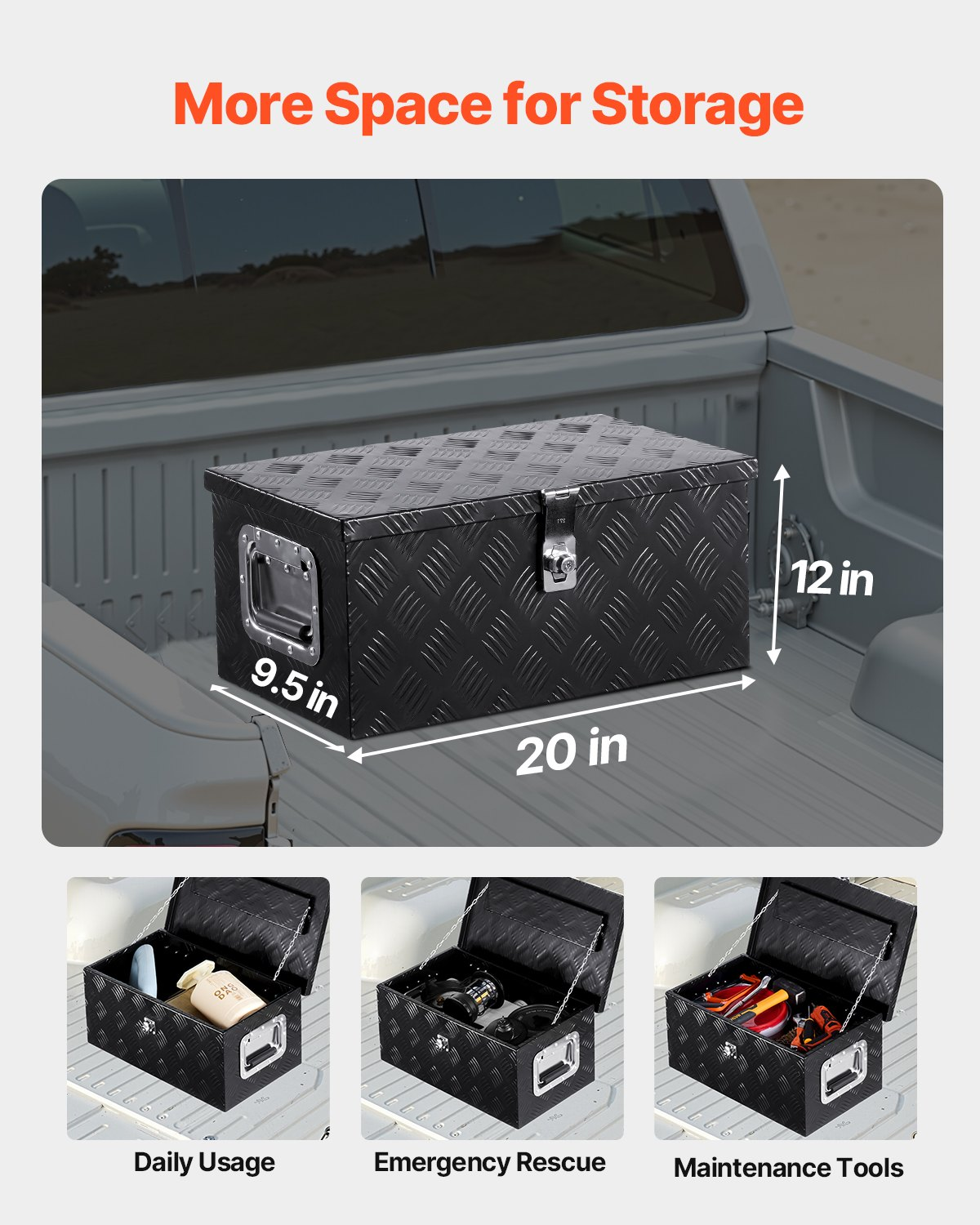 Caja de herramientas de aluminio resistente para caja | VEVOR