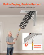 Escalera de ático, capacidad de 299, 4 kg (660 lb), 299,4 kg