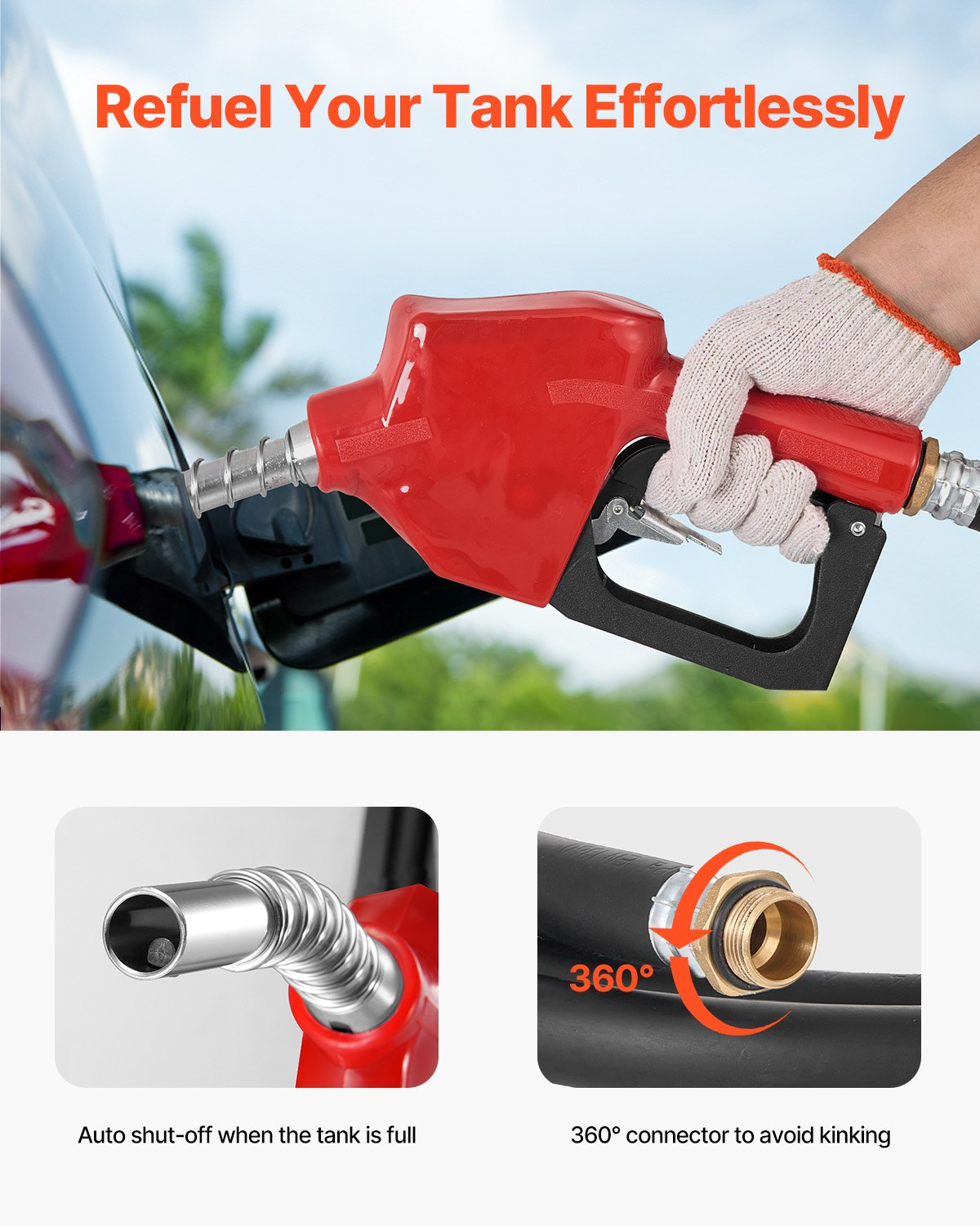 Tanque portátil para diésel y gasolina, 116 galones | VEVOR
