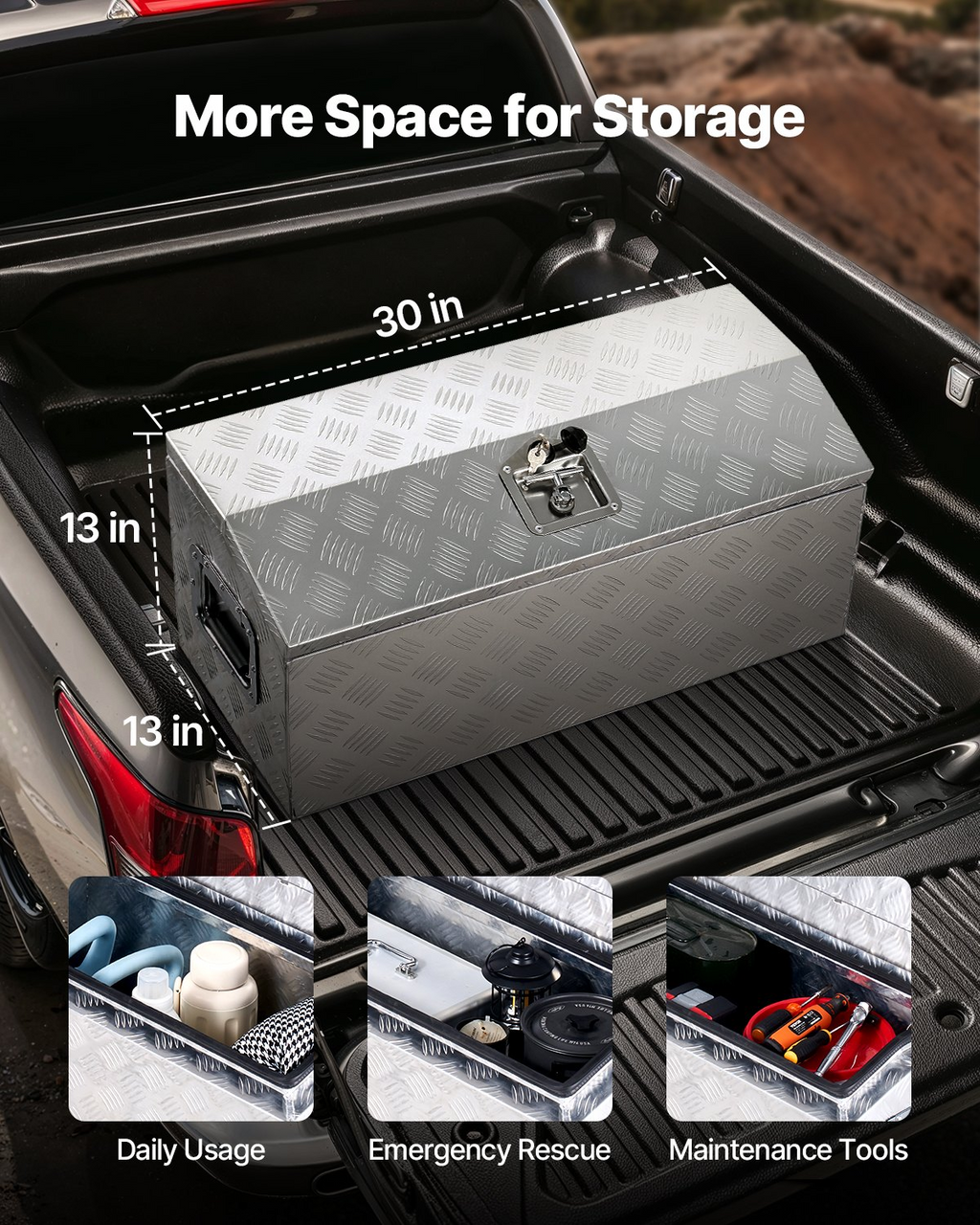 Caja de herramientas de aluminio resistente para caja, 33 cm | VEVOR